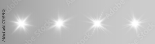 Glowing light effect. Sparkling highlights of a bright flash with a bright flickering shimmer. Vector illustration.