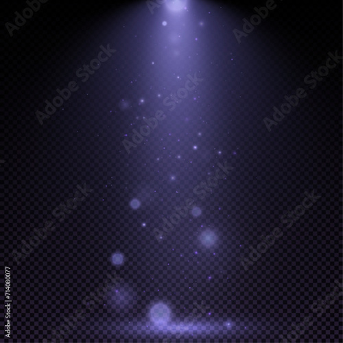 Searchlights. Light effect stage for presentation illuminated by spotlights. Vector illustration. 