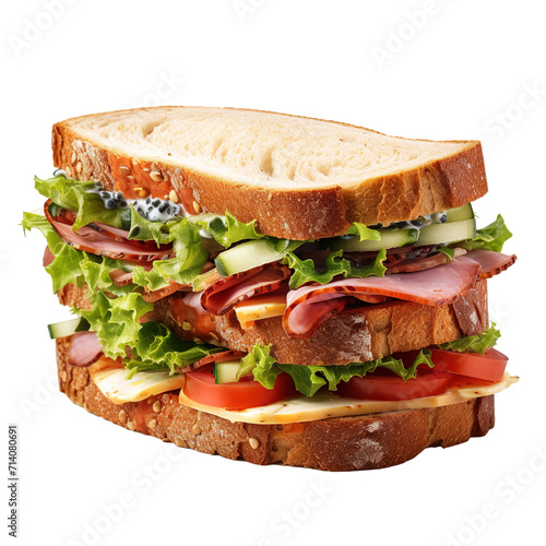 Sandwich Isolated on transparent background. Generative AI