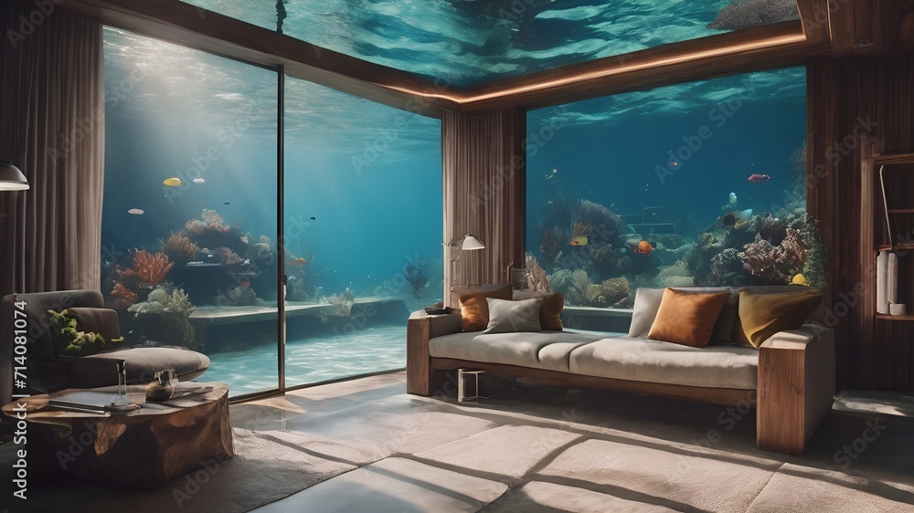 Home in Ocean Background Very cool