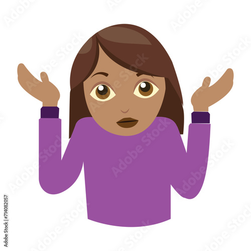 Woman shrugging shoulders face emoji