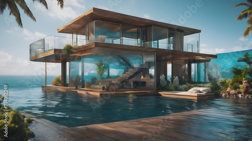 Home in Ocean Background Very cool