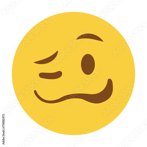 Woozy face yellow emoji vector photo