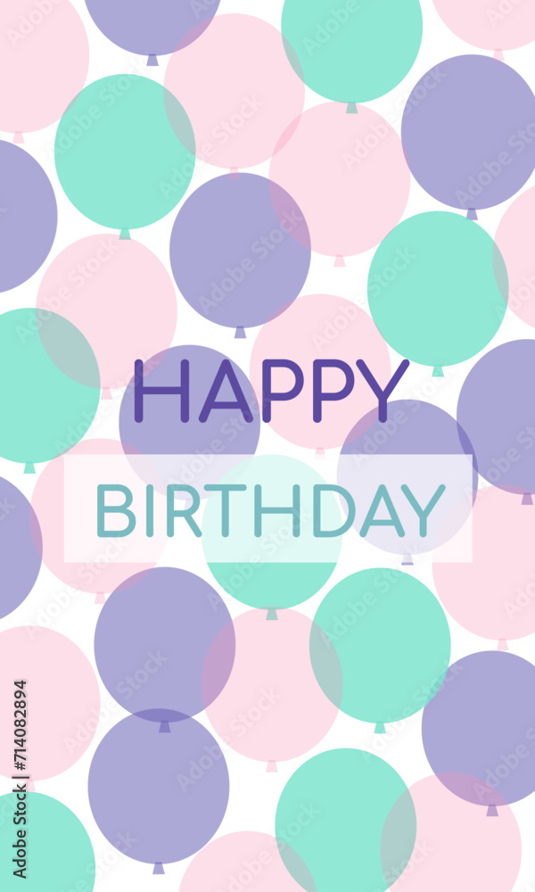 birthday card with colored balls birthday card with colored balls