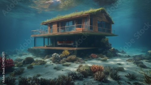 Home in Ocean Background Very cool