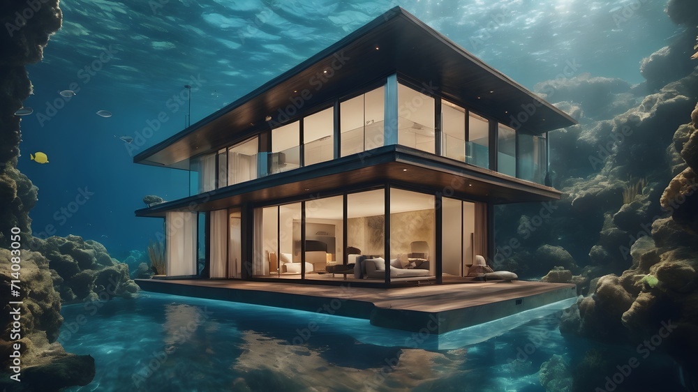 Home in Ocean Background Very cool