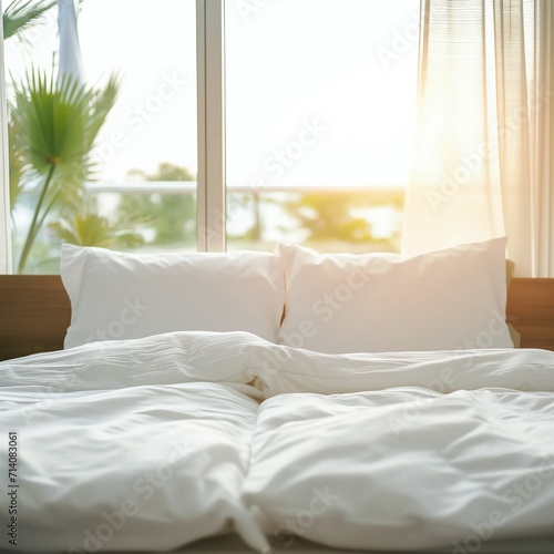 Minimalist bedroom linen © digitizesc