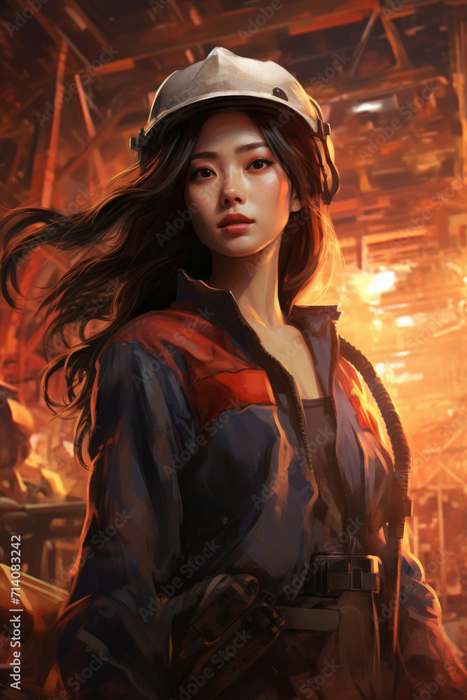 Asian worker woman portrait Asian worker woman portrait