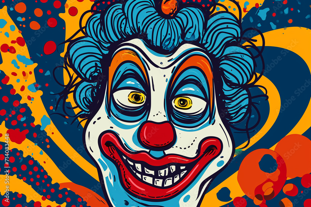 Obraz premium clown doodling style ,cartoon style