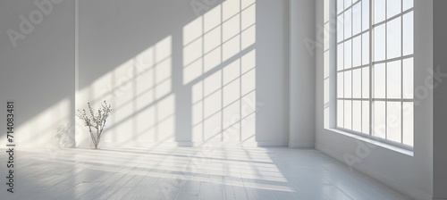 flat white background room image with floor and window