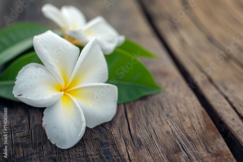 Beautiful White Kalanchoe Flower On The Wooden