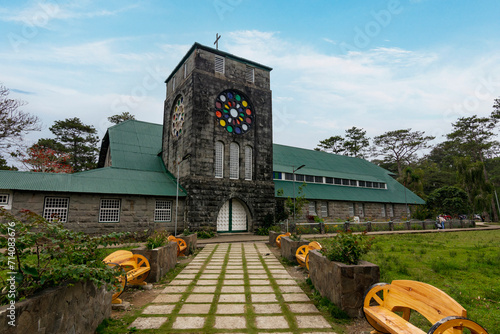 Sagada, Mountain Province, Philippines - Saint Mary the Virgin Episcopal Church, a famous monumental stone church. photo