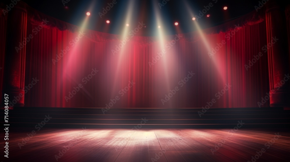 Color Background Stage Theater stage light background with spotlight illuminated the stage for ...
