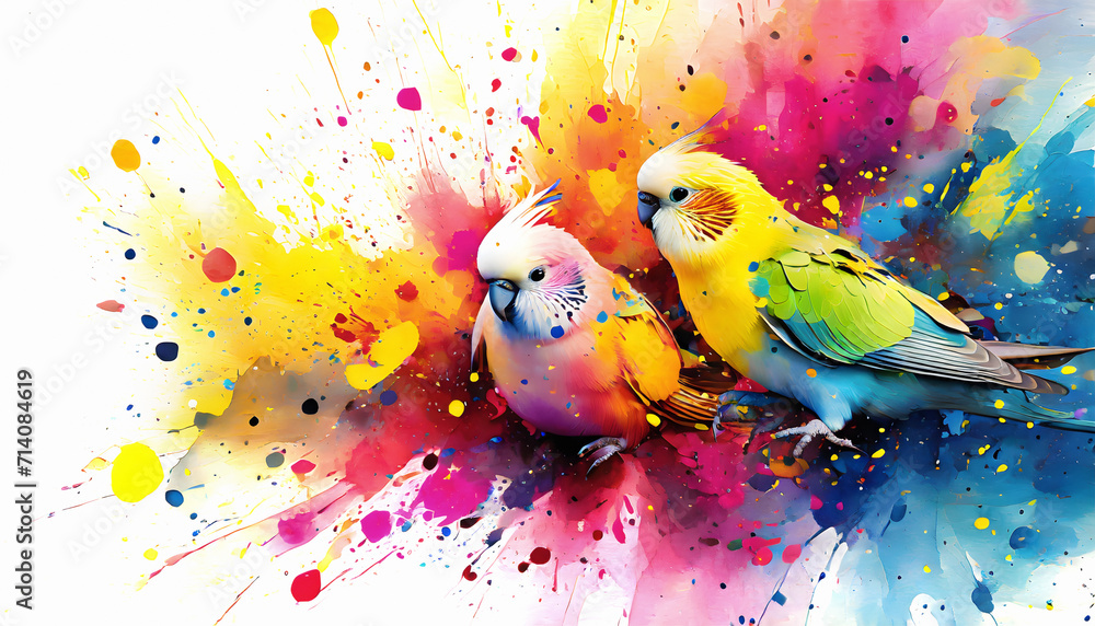 Lively parakeets