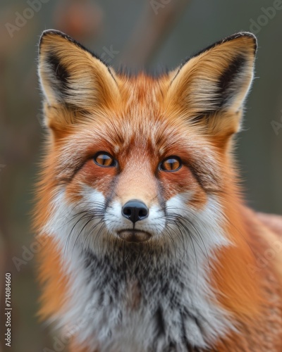 Close-Up of Red Fox Staring at Camera