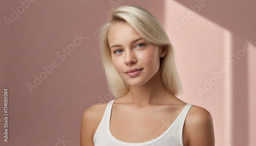 Young Woman with Attractive Fashion Style: Studio Portrait