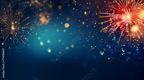 Beautiful fireworks background at night for holiday decoration