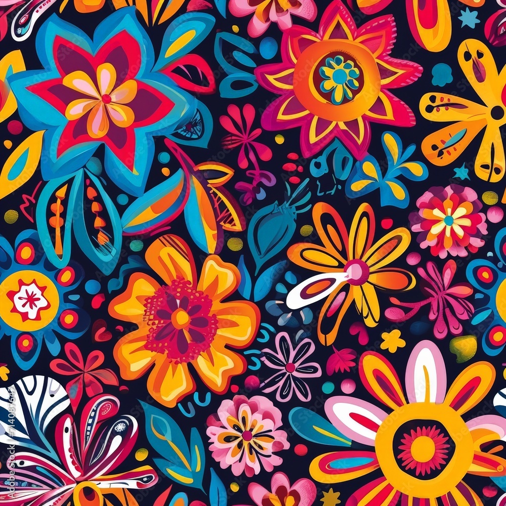 Vivid Flower Pattern in Various Colors