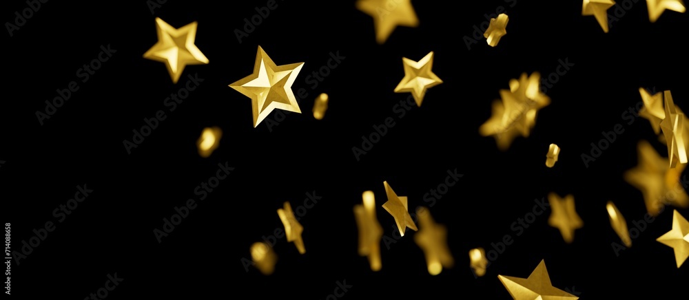 Golden Dreamscapes: Step Into a 3D Rainfall of Gleaming Stars Golden Dreamscapes: Step Into a 3D Rainfall of Gleaming Stars