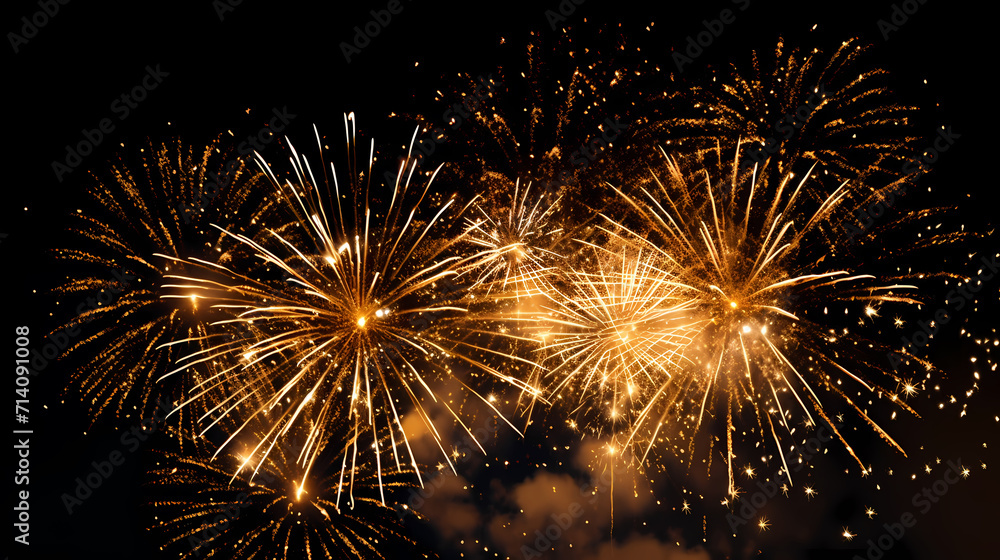 Happy New Year, burning fireworks with bokeh light background Happy New Year, burning fireworks with bokeh light background