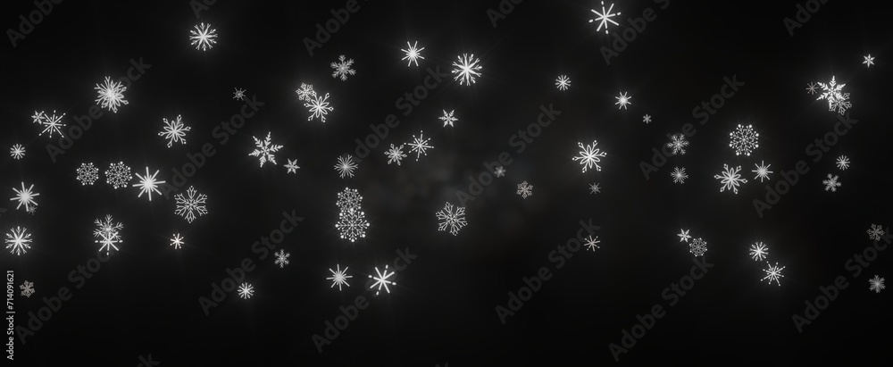 Falling snow at night. Bokeh lights Falling snow at night. Bokeh lights