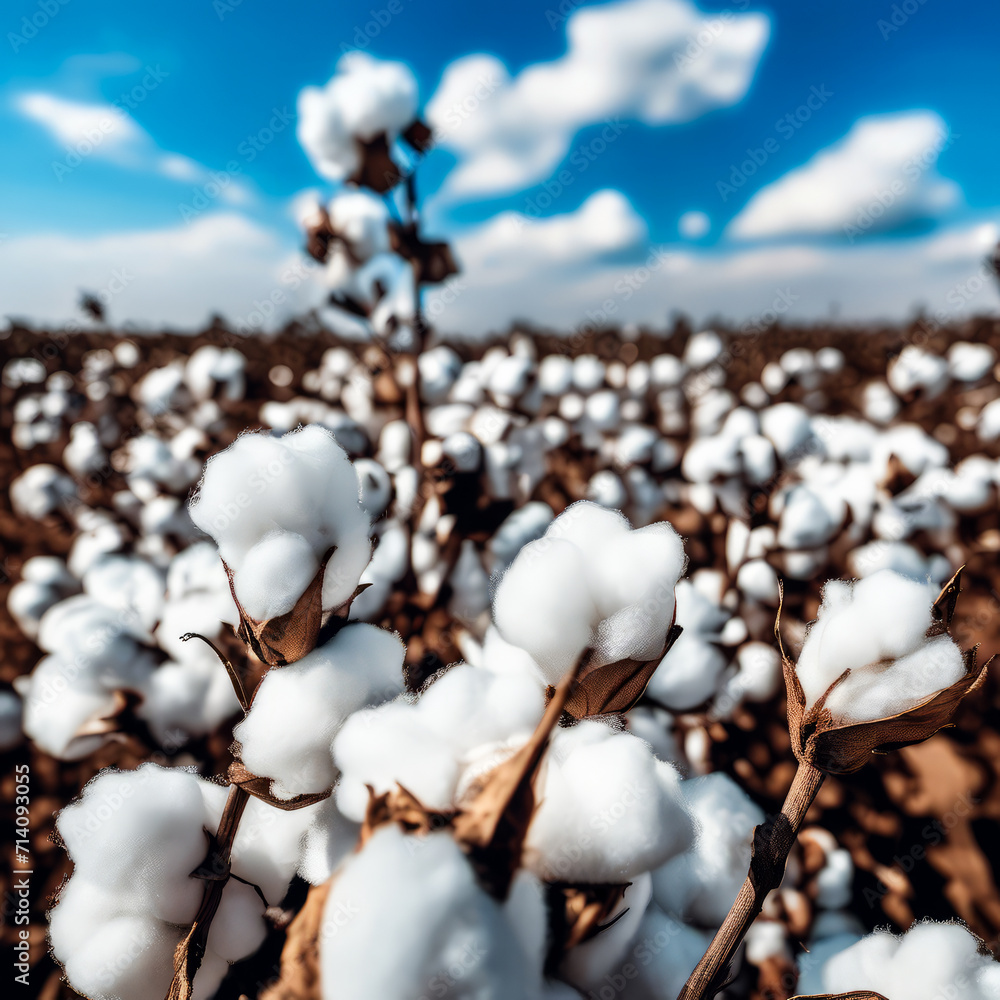 beautiful cotton plantation in the field beautiful cotton plantation in the field