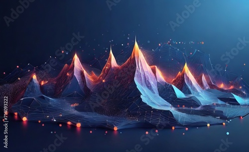 Big Data Abstract digital mountains rang