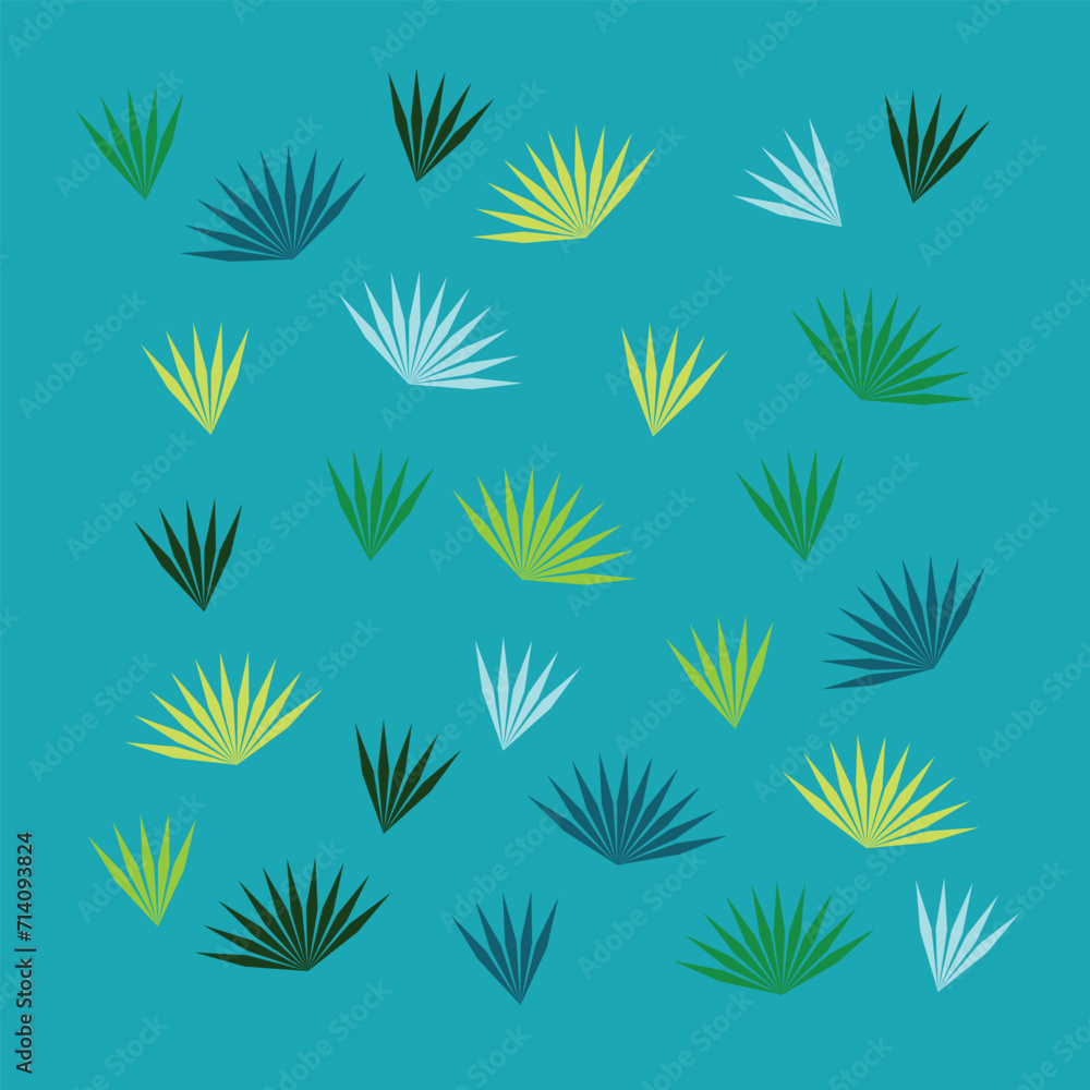 Turquoise pattern plant vector