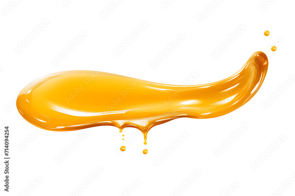 Sweet honey spill drip isolated on transparent or white background, png - obrazy, fototapety, plakaty 
