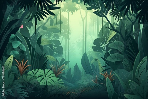 Lush jungle background. Generative AI © Isolde