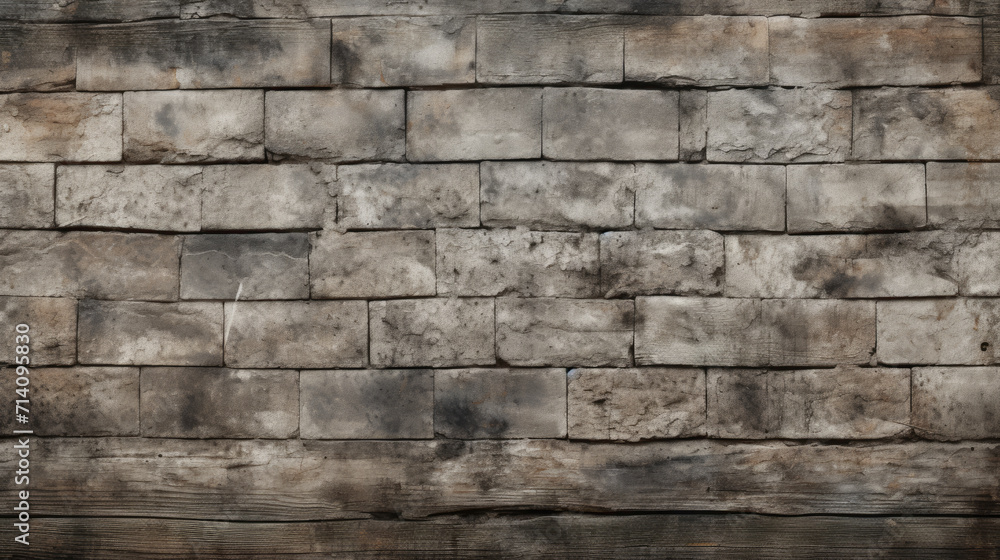 Brick wall background, ash gray grunge texture or pattern for design. Generative ai Brick wall background, ash gray grunge texture or pattern for design. Generative ai