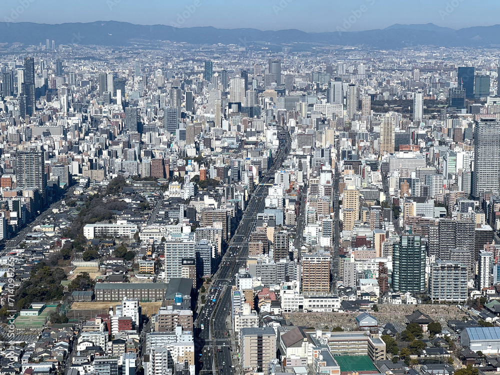 Fototapeta premium 大阪市内を南北に走る谷町筋