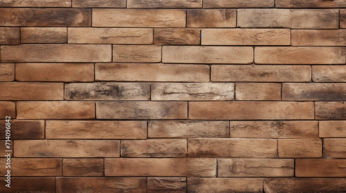 Brick wall background, beige colors grunge texture or pattern for design. Generative ai