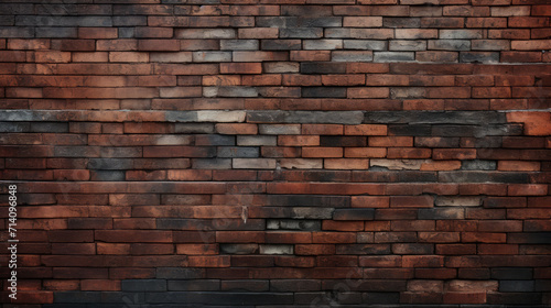 Brick wall background, black bean color grunge texture or pattern for design. Generative ai