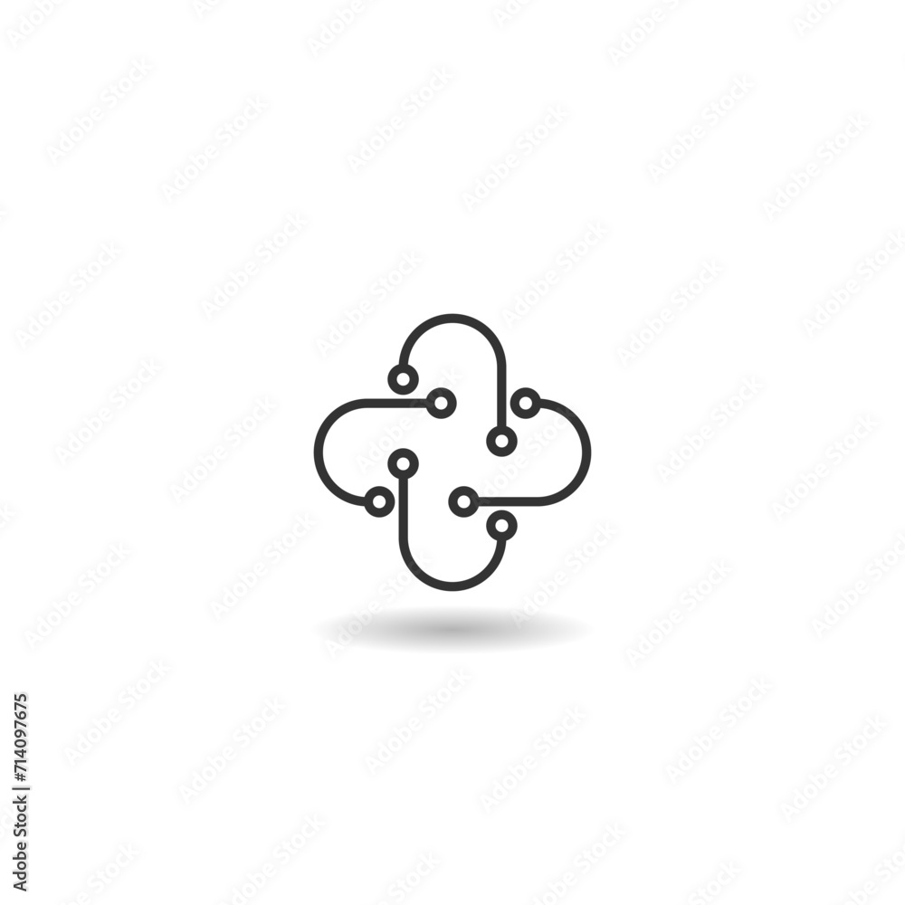 Modern medical clinic icon with shadow Modern medical clinic icon with shadow