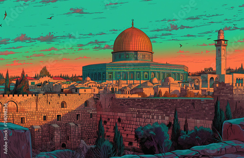 Illustration of Al-Aqsa Palestine photo