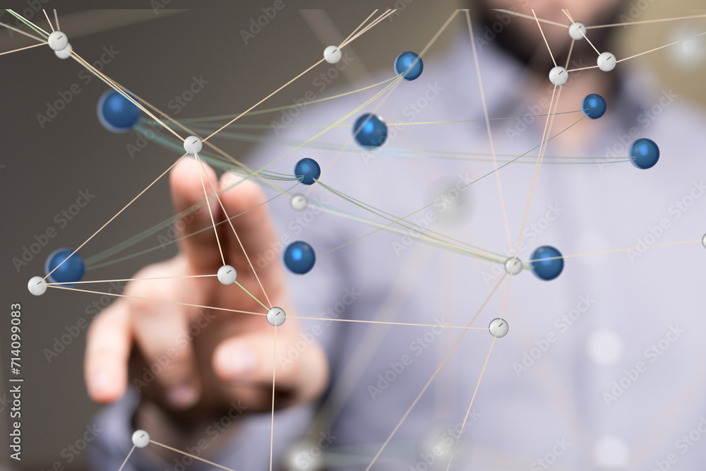 Global network. Blockchain. 3D illustration. Neural networks and artificial intelligence. Abstract Global network. Blockchain. 3D illustration. Neural networks and artificial intelligence. Abstract
