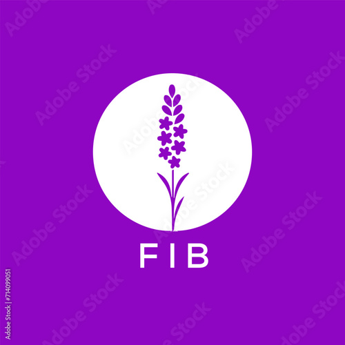 FIB letter logo design on colourful background. FIB creative initials letter logo concept. FIB letter design.
