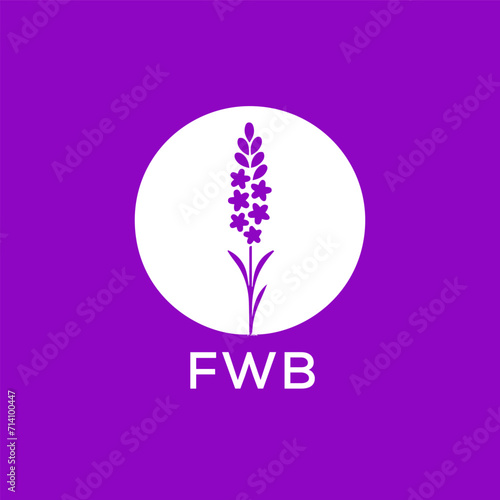 FWB letter logo design on black background. FWB creative initials letter logo concept. FWB letter design.
 photo
