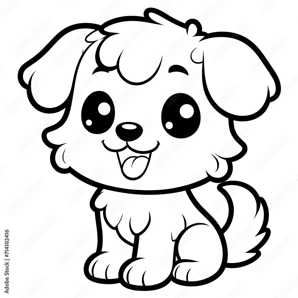 Fototapeta premium Drawing Color for Kids of Cute Dog