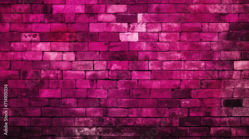 Brick wall background  fuchsiacolors grunge texture or pattern for design. Generative ai