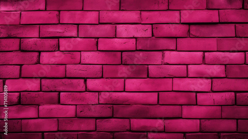 Brick wall background, hot pink grunge texture or pattern for design, wallpaper. Generative ai