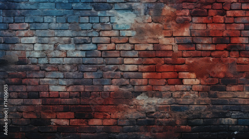 Brick wall background, rich colors grunge texture or pattern for design, surface. Generative ai