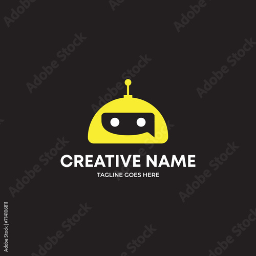chat bot logo bubble talk messenger AI robot mascot
