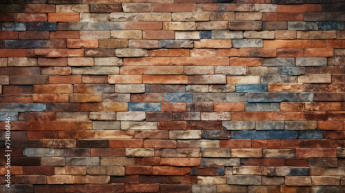 Brick wall background  rustic colors grunge texture or pattern for design. Generative ai