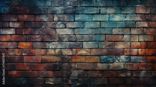 Brick wall background  vintage colors grunge texture or pattern for design. Generative ai