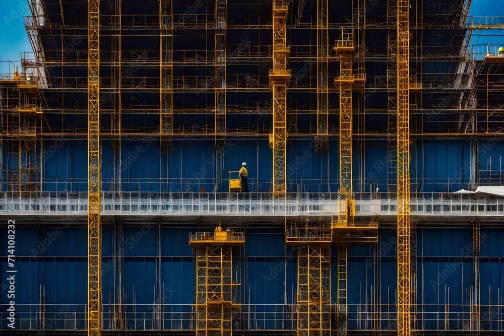 Construction site with crane of a building. Construction site with crane of a building.
