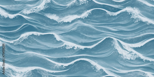 Abstract surface ocean water wave, seamless blue water ocean wave background. Blue water ocean surfing wave.