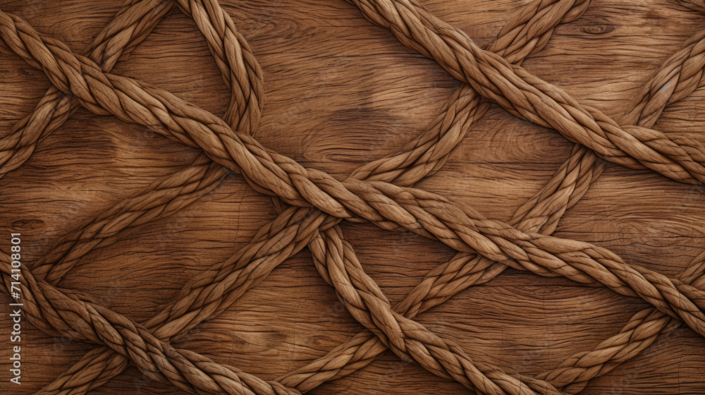 Brown knotted rope pattern background