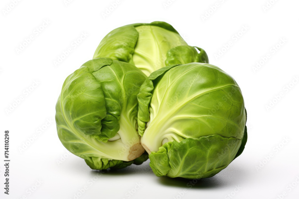 Fototapeta premium Brussels sprouts vegetable, isolated white background